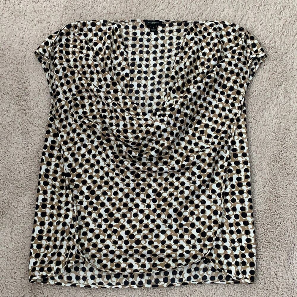 Ann Taylor Polka dot Blouse Sz 2